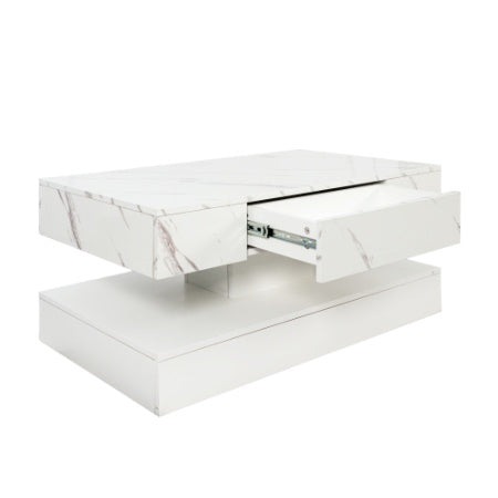 6.93IN High LED Coffee Table,Modern Coffee Table For Living Room,Living Room Tables,Large Living Room Furniture,LED Lights